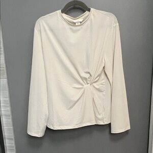 H&M Cream Twist Detail Long Sleeve Top